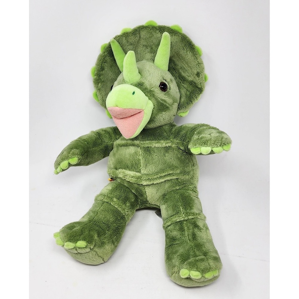 Build A Bear Green Triceratops Dinosaur 18" Plush Stuffed Animal Toy